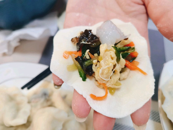 黄瓜虾仁馅饺子