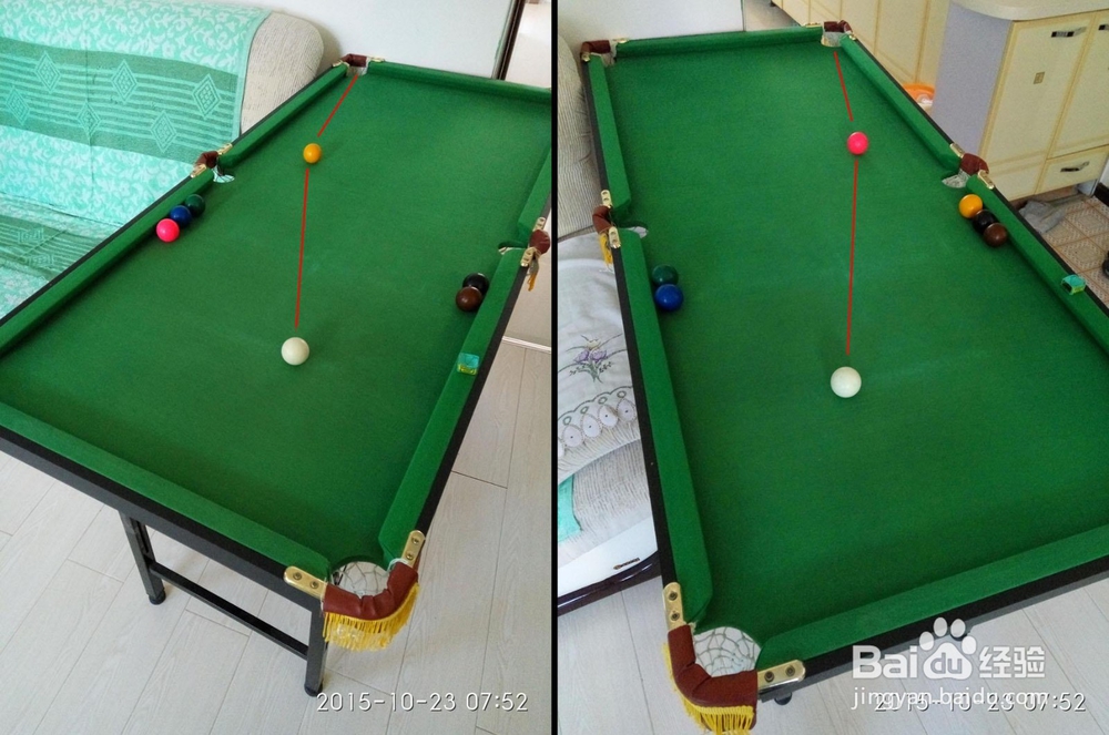 用最低成本练习台球进球点记忆和击球姿势方法