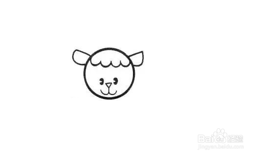 小羊头部简笔画