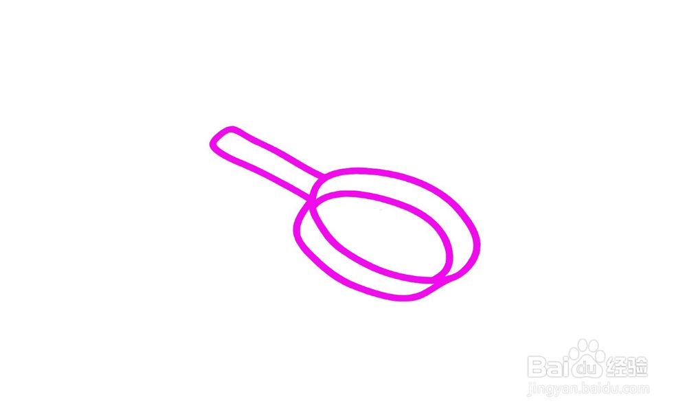 如何画出一个平底锅简笔画