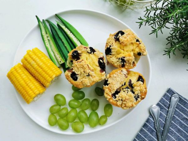 酥粒蘑菇头蓝莓玛芬