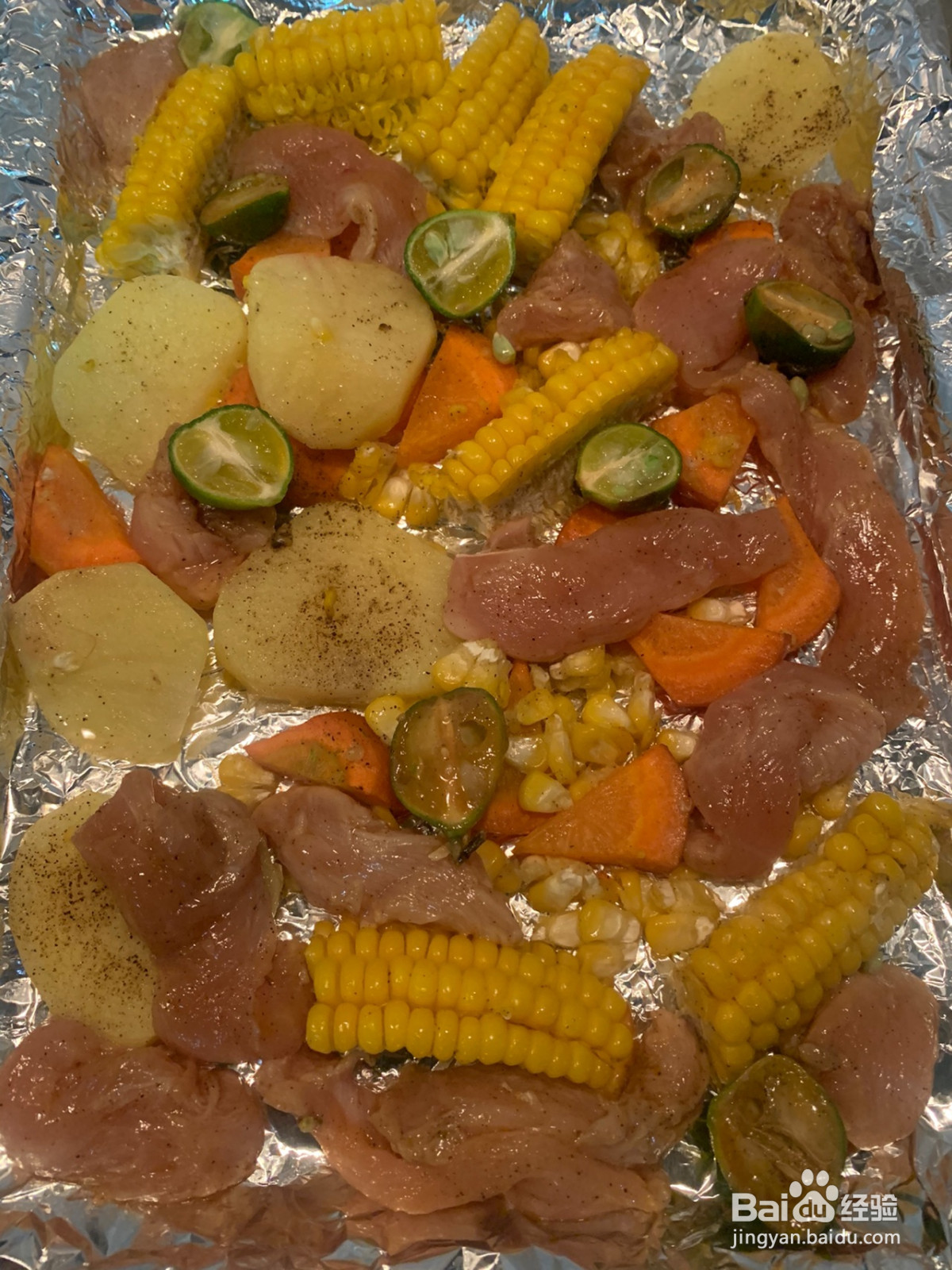 黑椒青柠时蔬烤鸡胸肉的做法