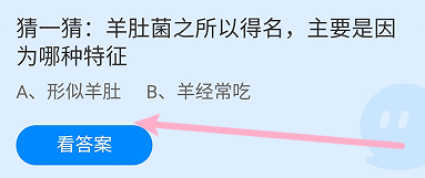 蚂蚁庄园答案羊肚菌之所以得名主要是因哪种特征