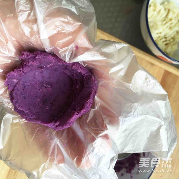 山药紫薯茶巾绞