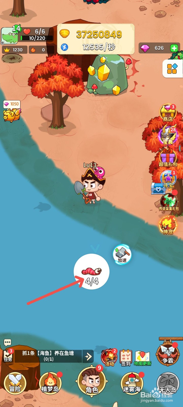 史小坑的花前月下中抓1条【海鱼】养在鱼塘