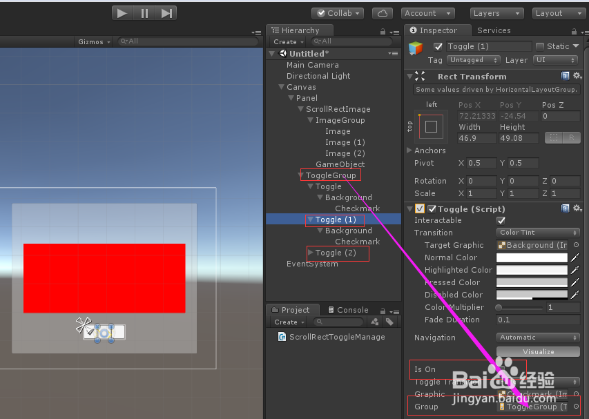Unity UGUI入门教程ScrollRect和Toggle配合使用