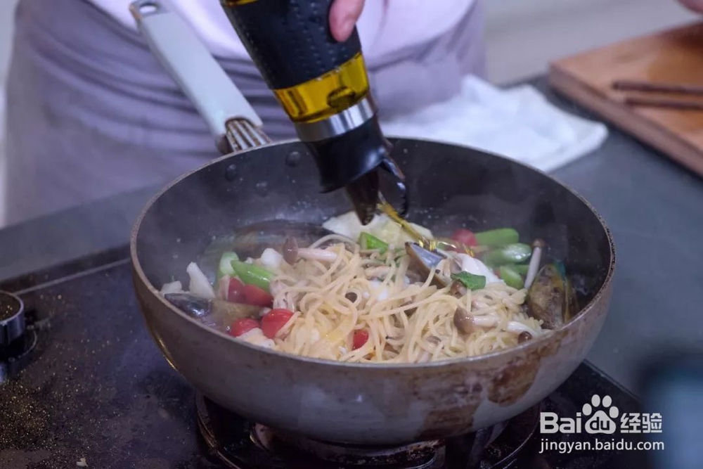 自己做青口鲜鱼意大利面海鲜美食