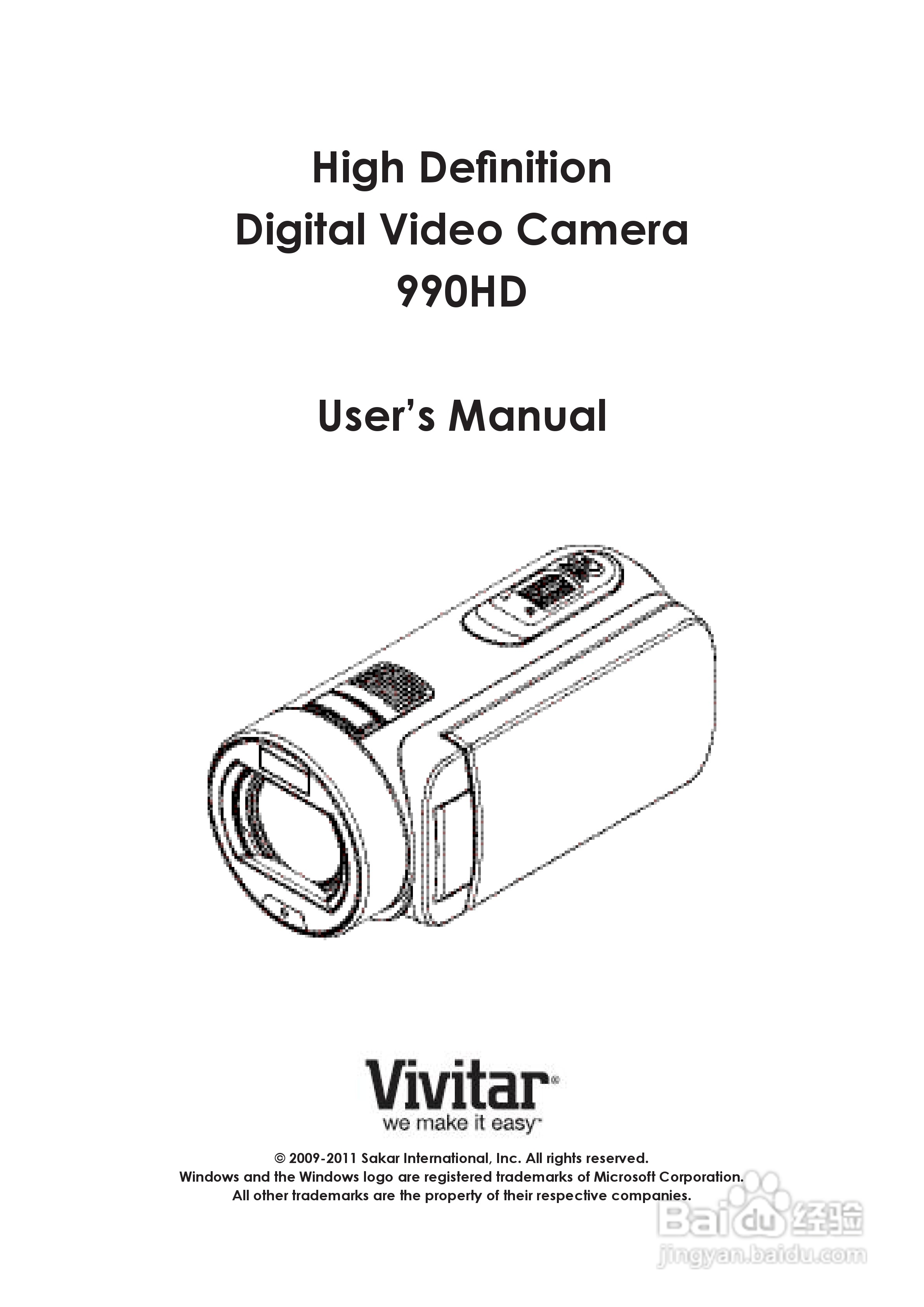 威达Vivitar DVR 990HD数码摄像机使用说明书:[1]