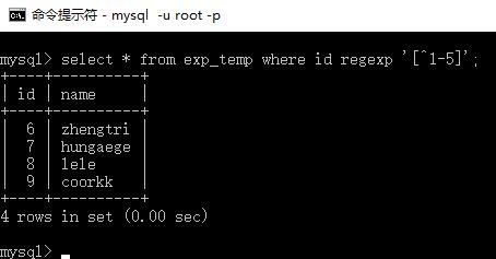 MySQL中正则表达式查询方式有哪几类？