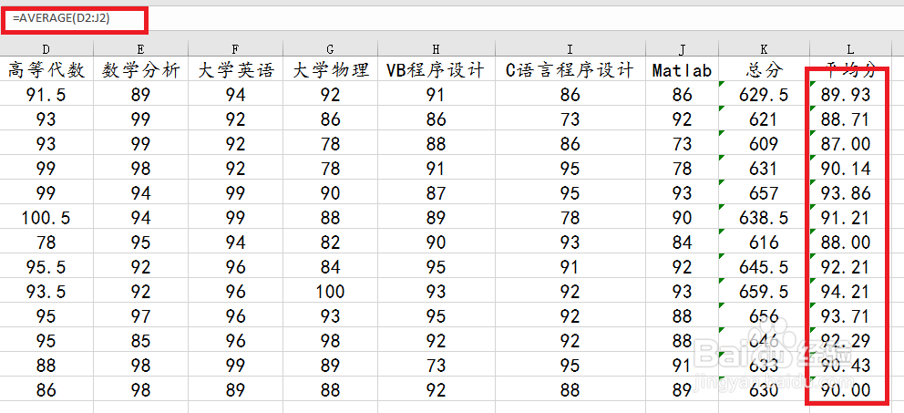 利用Excel表单函数计算平均数、数据和