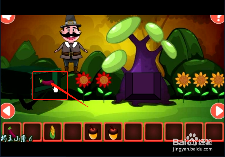 小游戏《胡子大叔林中逃脱》如何通关