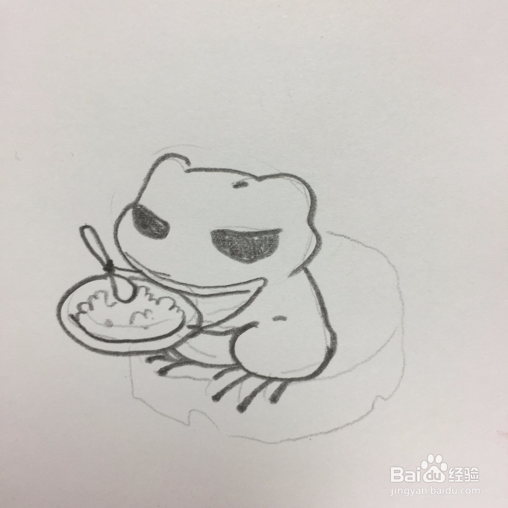 手绘一只旅行青蛙的方法