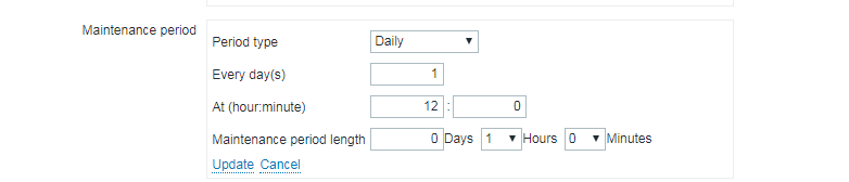 如何在zabbix的维护周期中修改周期？