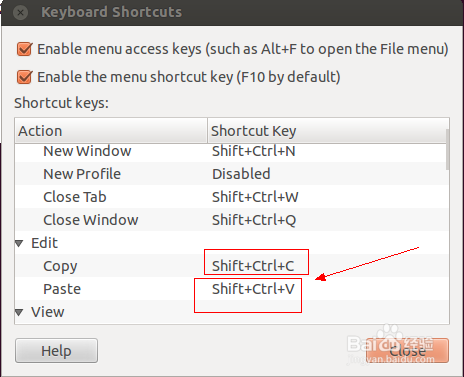 ubunt设置终端快捷键