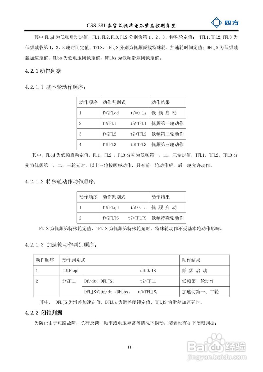四方CSS-281数字式频率电压紧急控制装置说明书:[2]