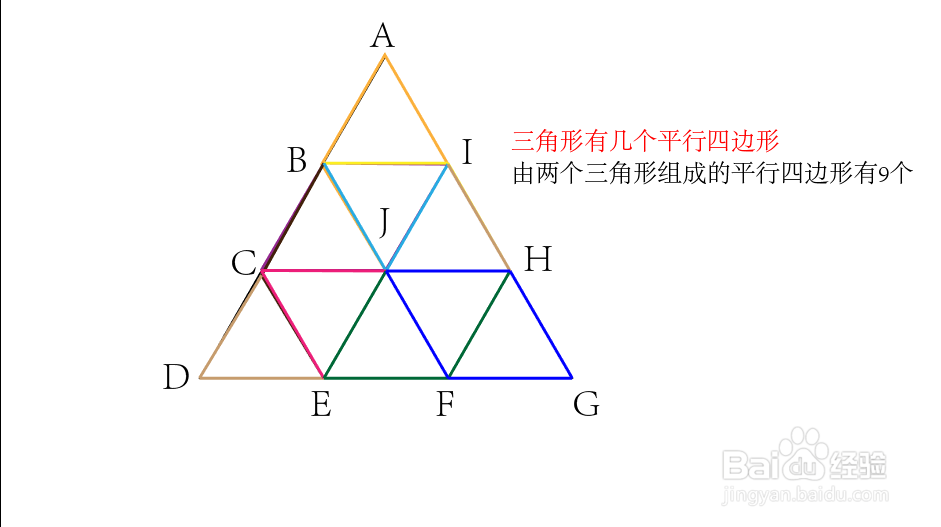 三角形里面怎么数平行四边形