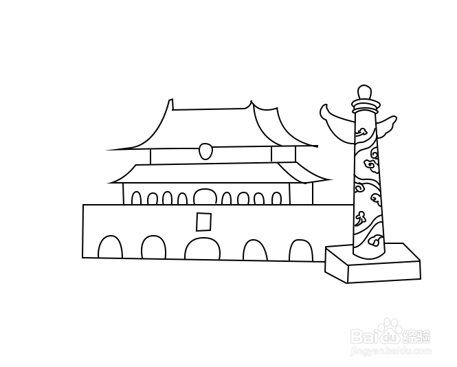 北京的龙柱全部简笔画图片