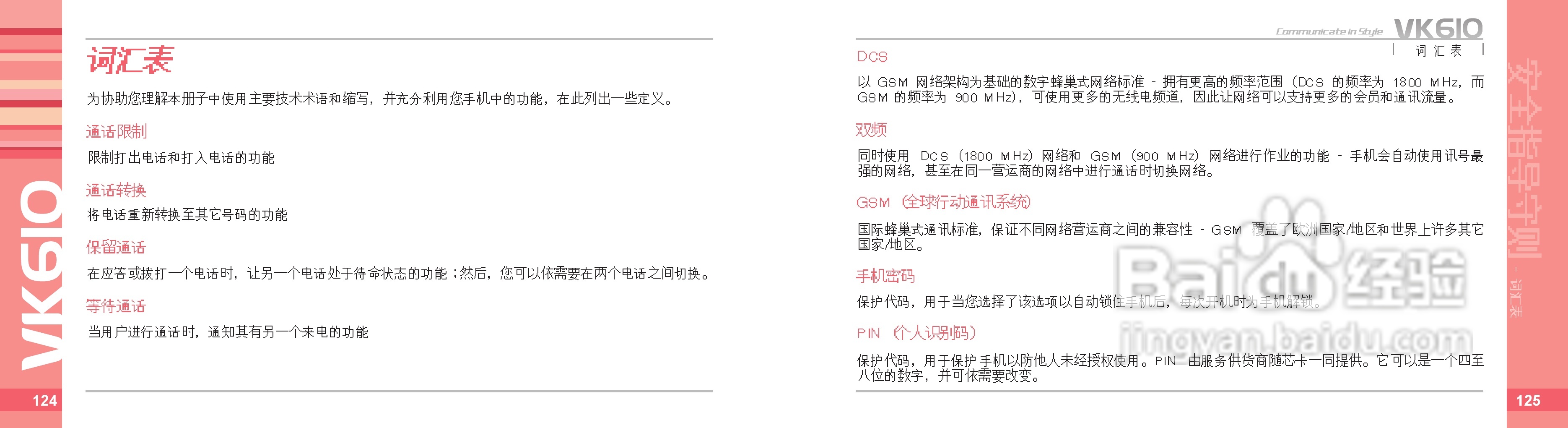 唯开VK610手机使用说明书:[7]