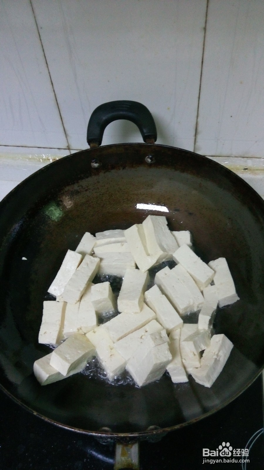家常小菜青蒜拌豆腐