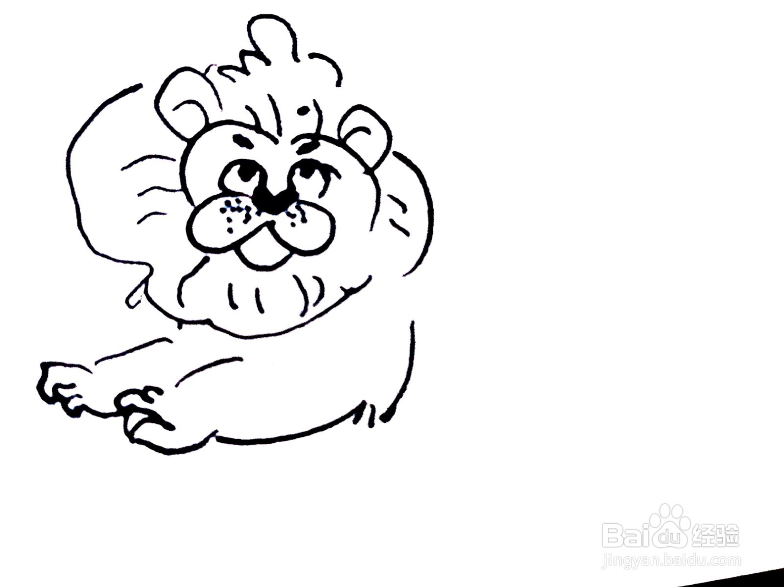 躺着的狮子线描画怎么画