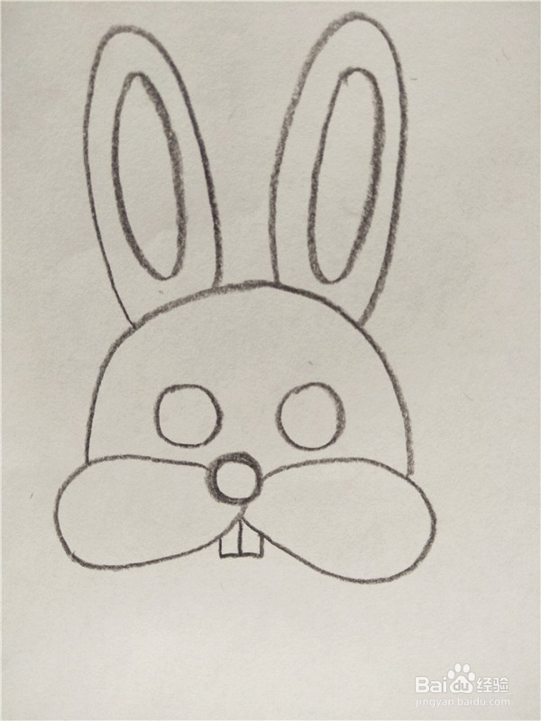 小兔面具简笔画图片
