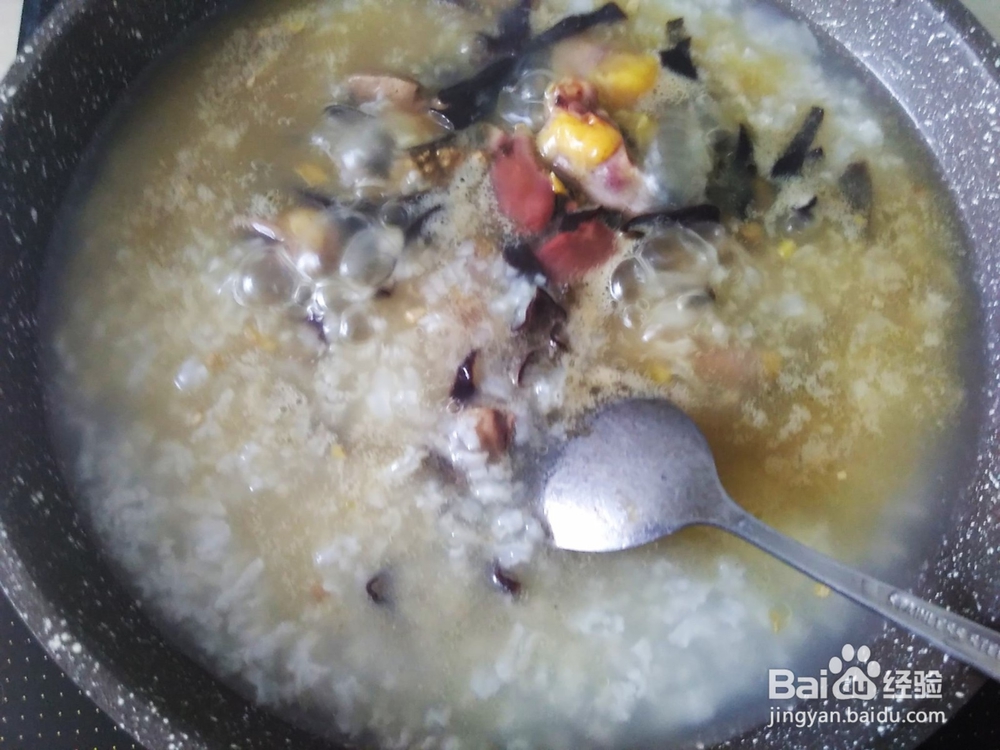 鸡肝木耳粥的做法