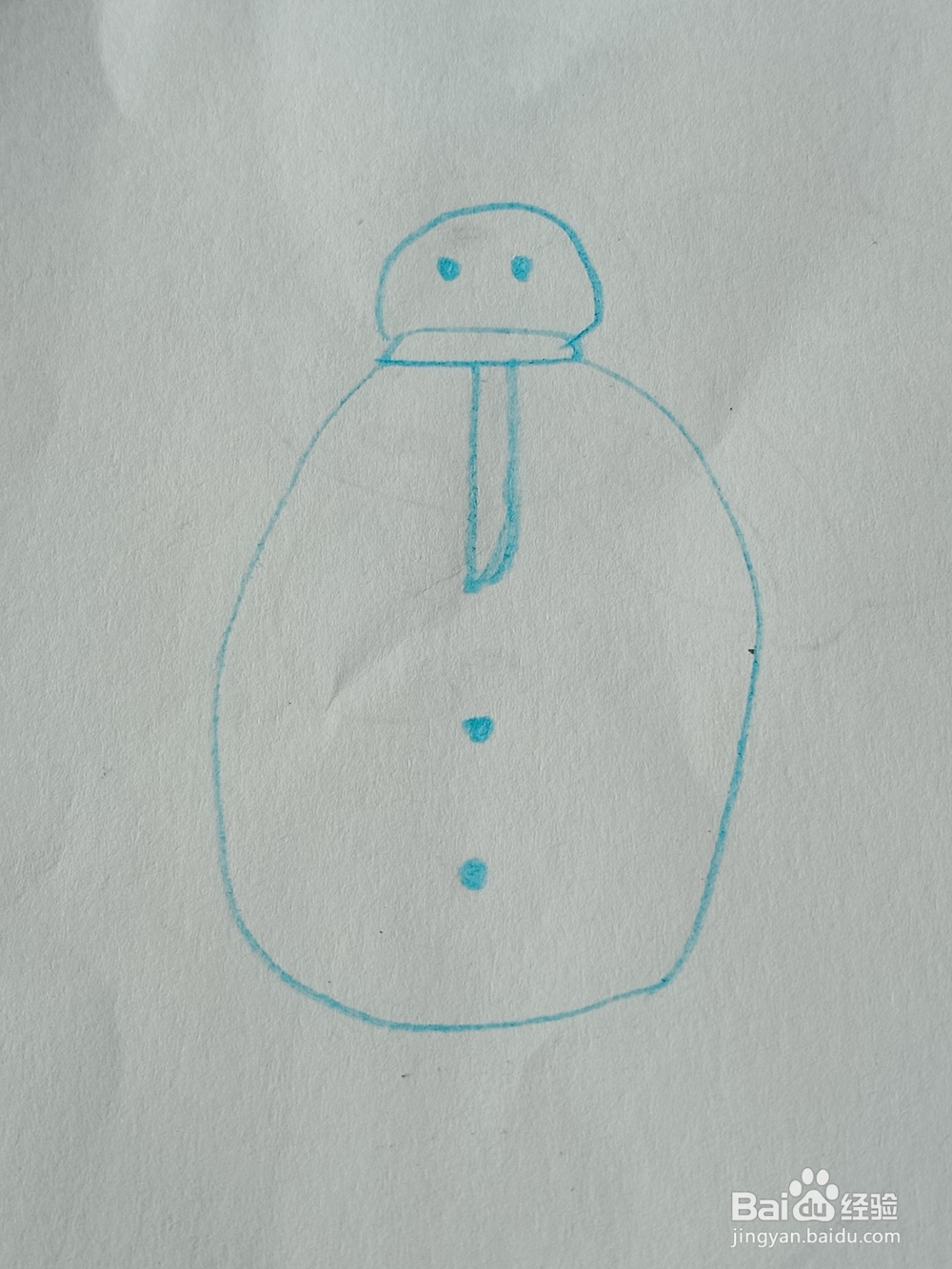 小雪人的简笔画