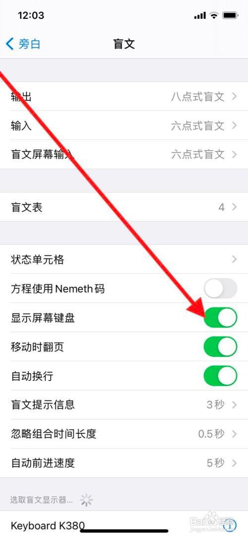 苹果11pro手机旁白盲文显示屏幕键盘如何关闭