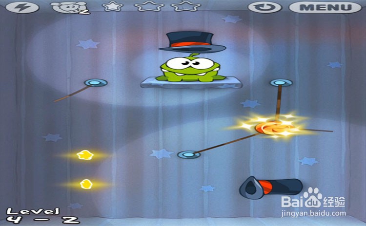 手机游戏割绳子level4-2、level4-3三星攻略