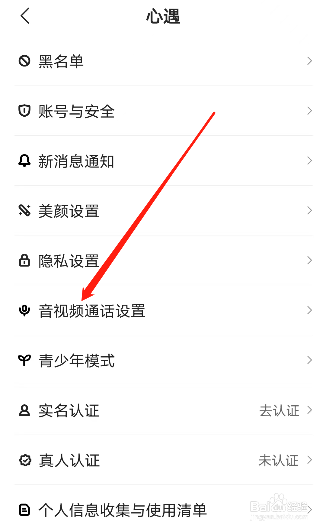 心遇如何查看音视频通话设置