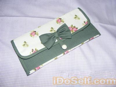 蝴蝶结长款布艺钱包的制作教程