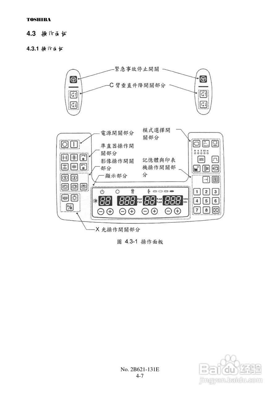 东芝 SXT-1000A移动式C臂X光电视系统操作手册:[3]