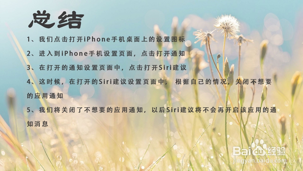 iPhone手机怎样关闭Siri建议上的通知?