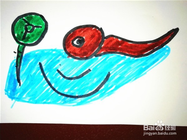 <b>怎么样用简笔画画水中游的蝌蚪</b>