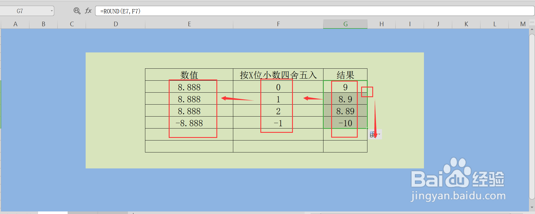 excel中怎么对数据进行四舍五入
