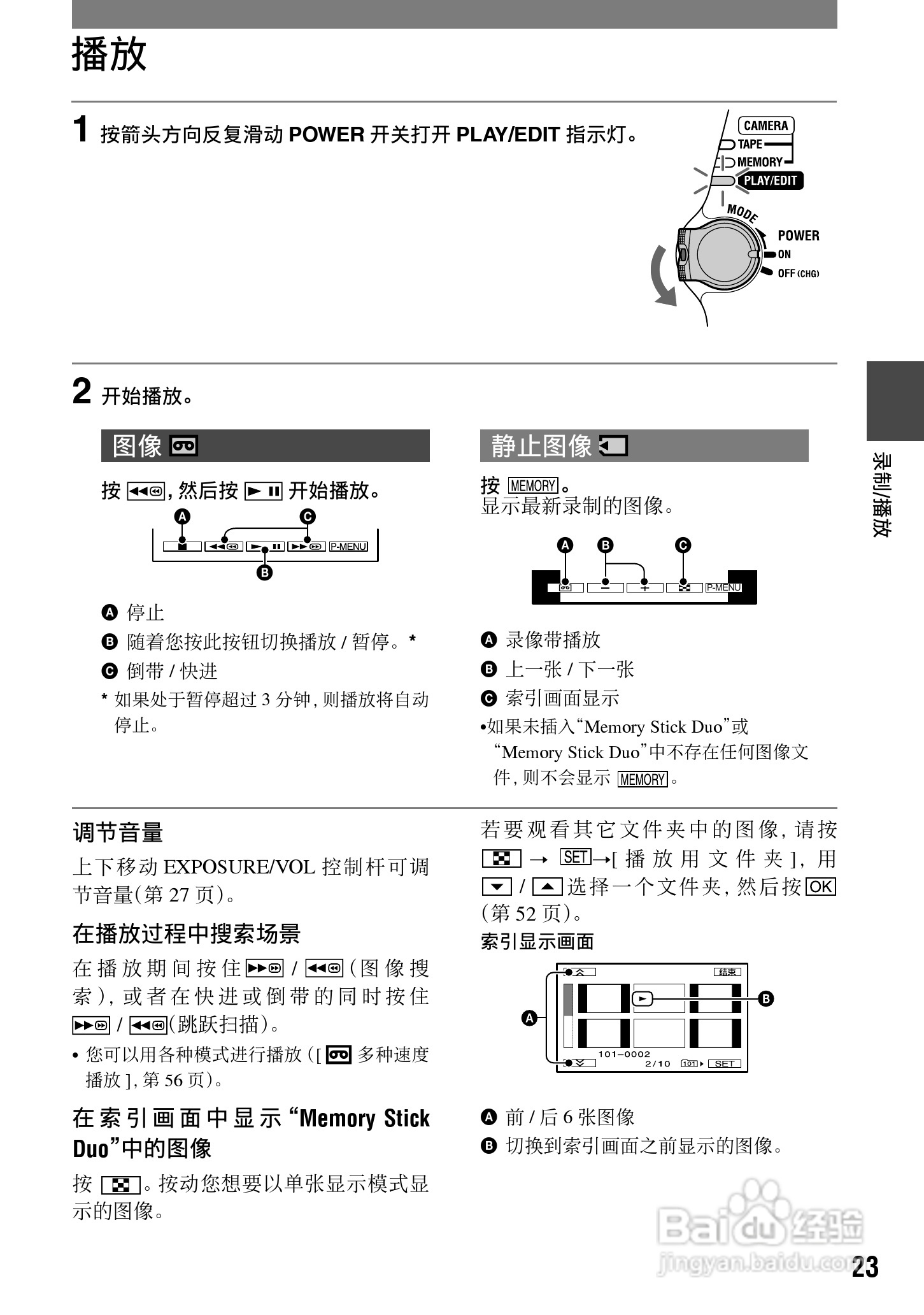 索尼HVR-A1C数字摄录一体机使用说明书:[3]