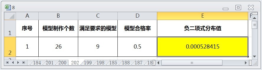 EXCEL运用NEGBINOM.DIST返回负二项式分布值