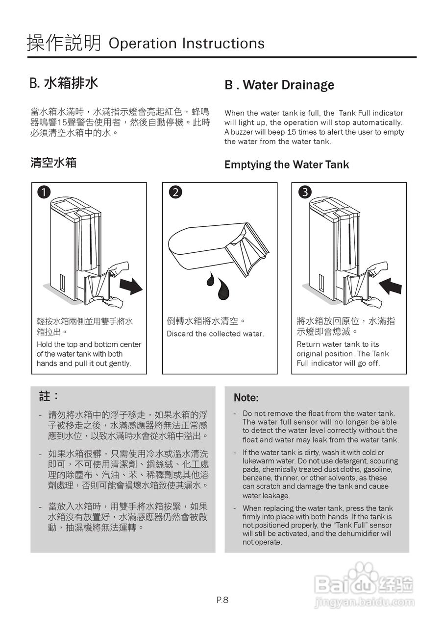 德国宝DH-308D抽湿机使用说明书