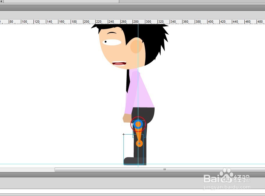 flash制作骨骼人物走路动作