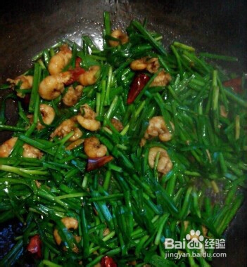 秋补食谱——鲜虾炒韭菜