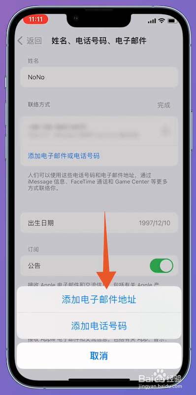 注册苹果id电子邮件怎么填