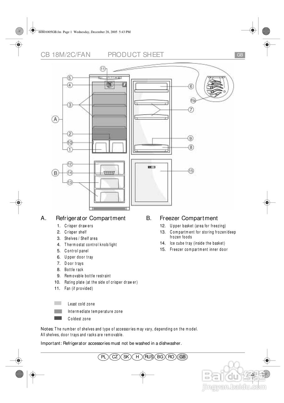 惠而浦ART487/A内置式环保双门雪柜用户手册