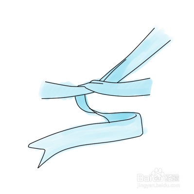 手绘diy缎带编结法：基本型蝴蝶结A编结法