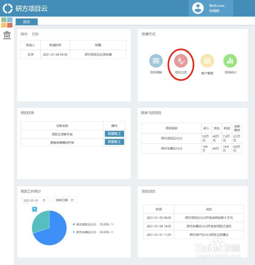 研方项目云(项目管理系统、绩效管理)使用