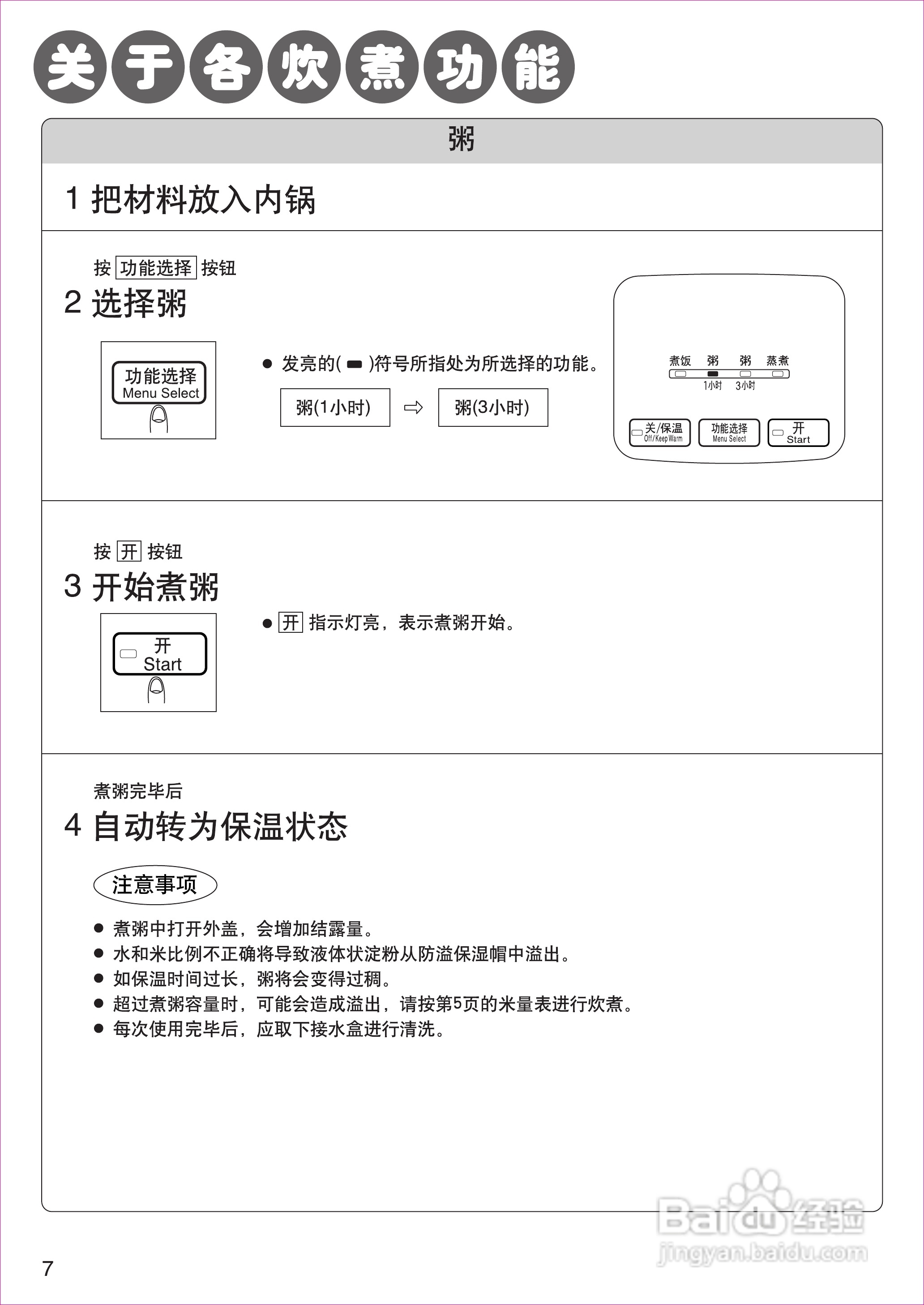 松下sr-cff15电饭煲使用说明书