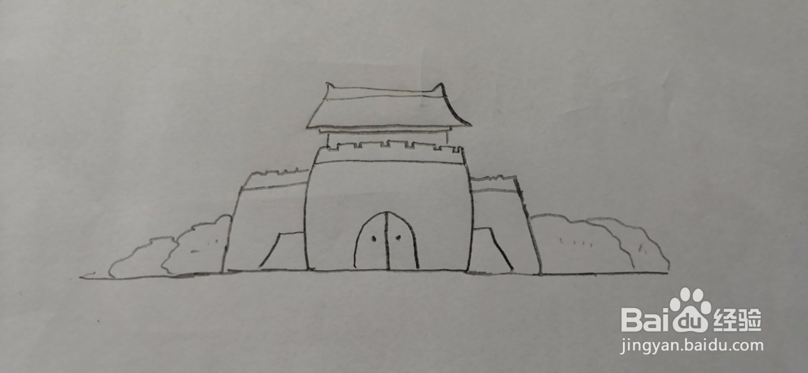 简笔画-可爱卡通城楼简笔画