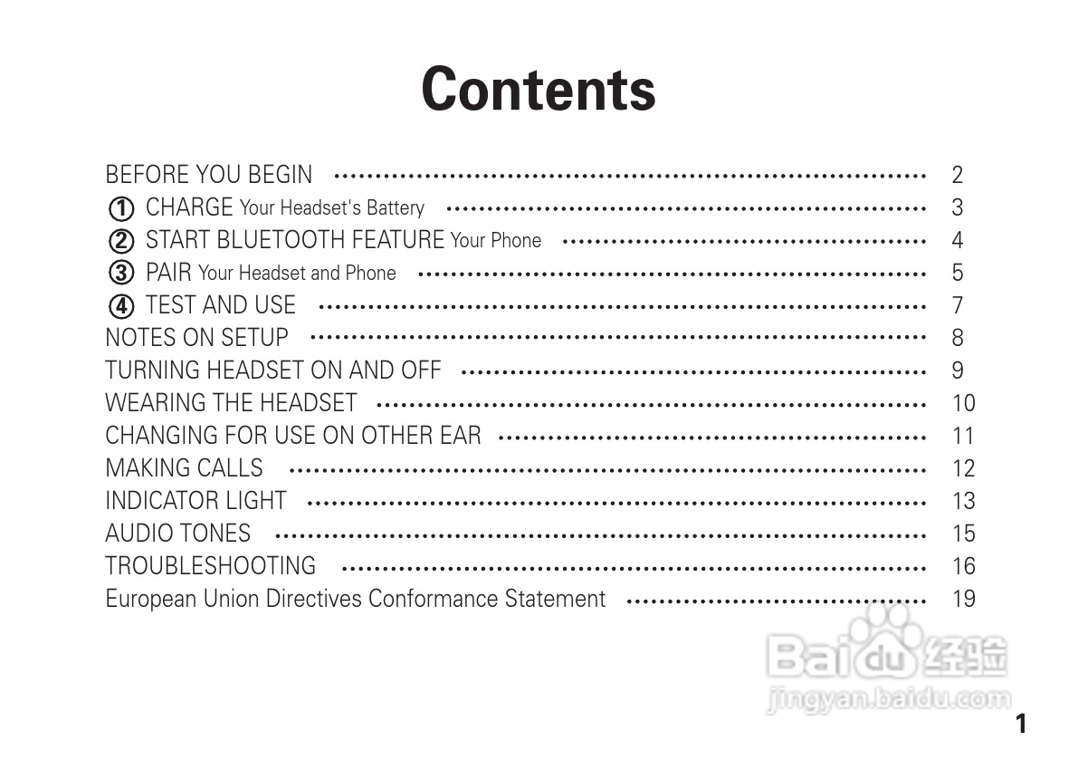 摩托罗拉H270蓝牙耳机使用说明书:[1]