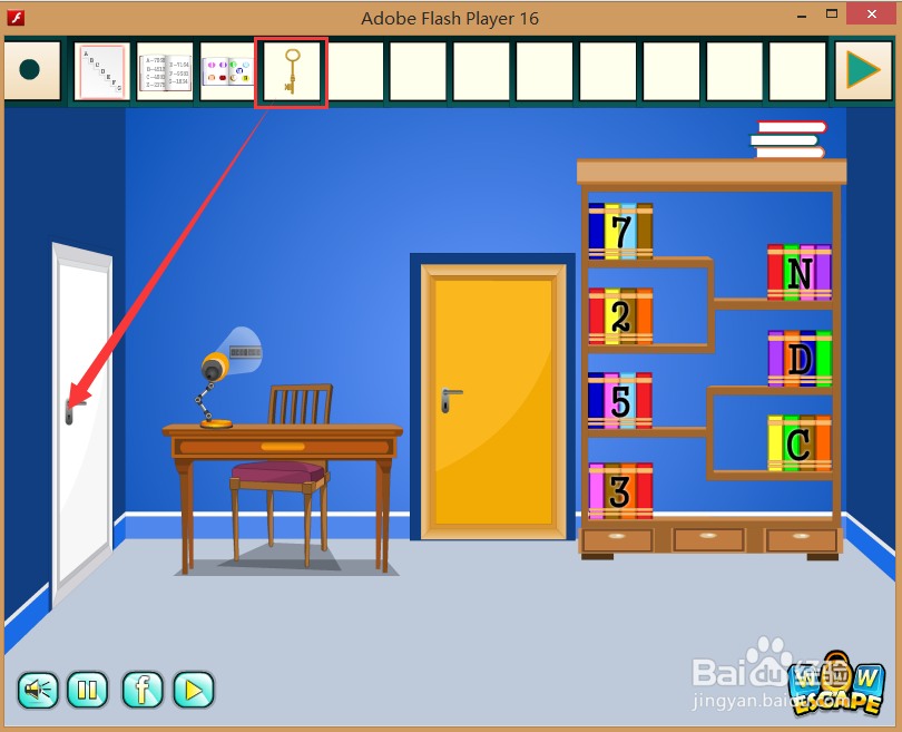 Flash游戏攻略：[37]蓝色单间逃脱-3