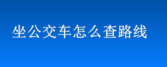 坐公交车怎么查路线