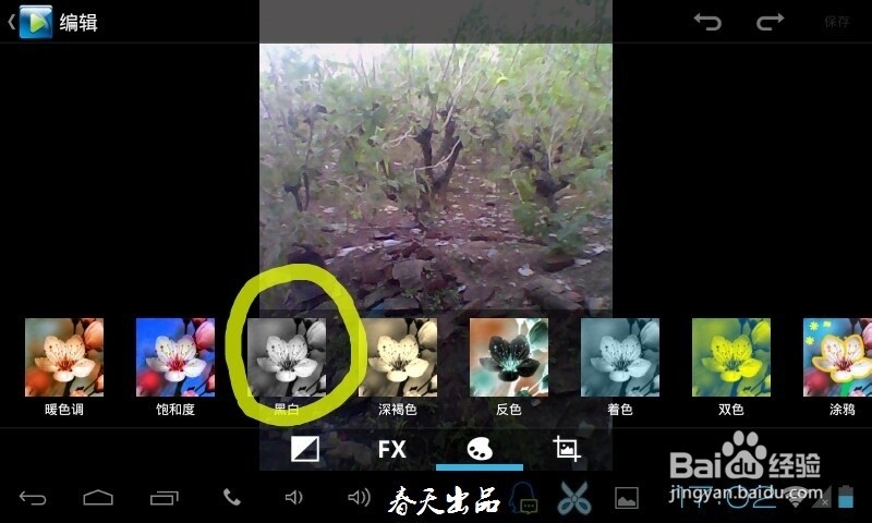 安卓如何用相册把照片变成黑白照片